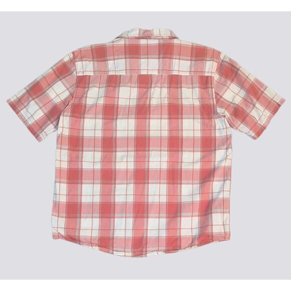 KIRRA Mens Short Sleeve 100% Cotton Plaid Check Button Front Shirt Size Large - Picture 2 of 5